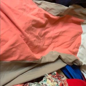 Express coral /brown/white dress